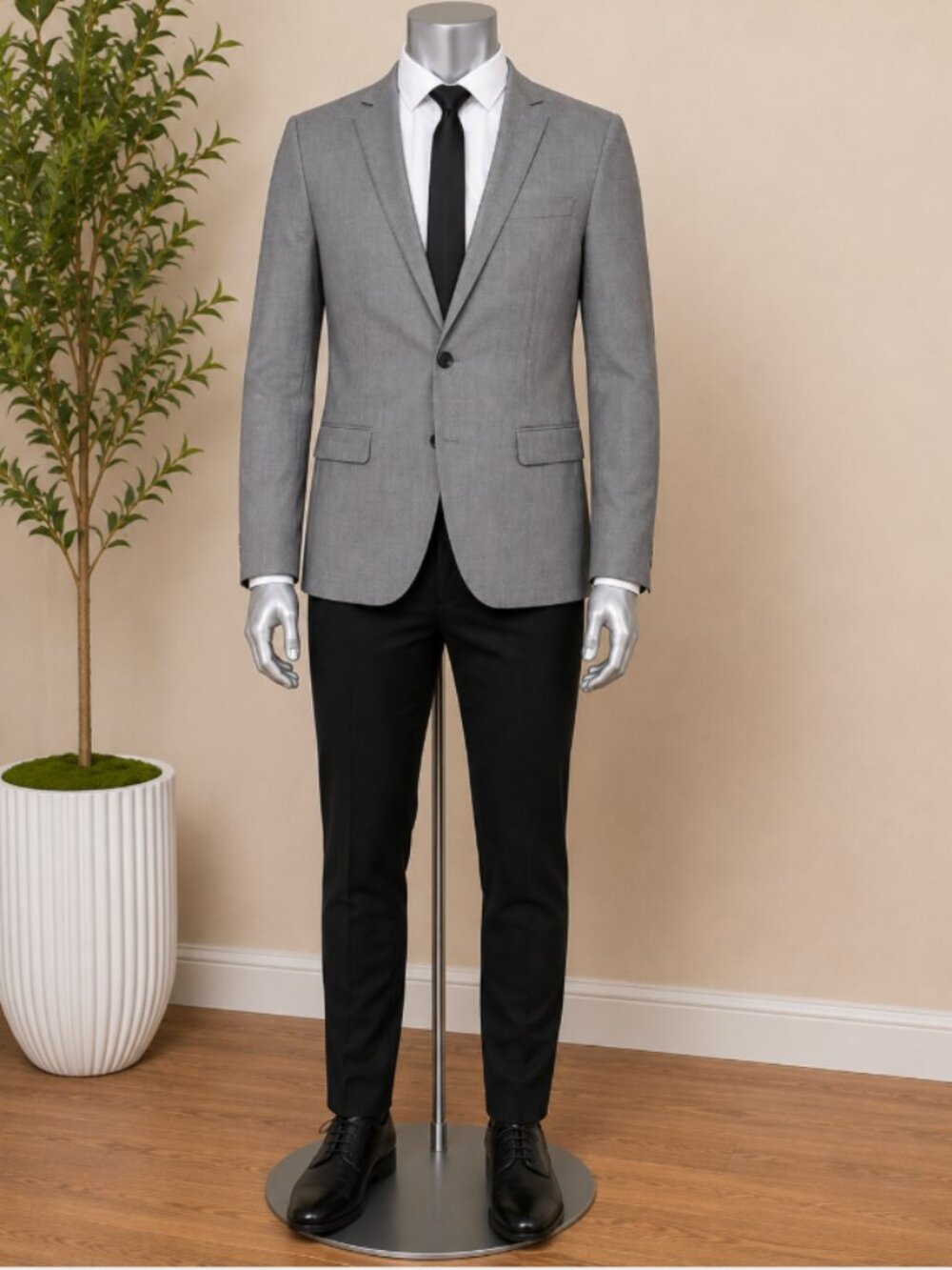 TOPMAN TOPMAN Men's Skinny Fit Suit Jacket Blazer Gray Size 40R Single Breasted